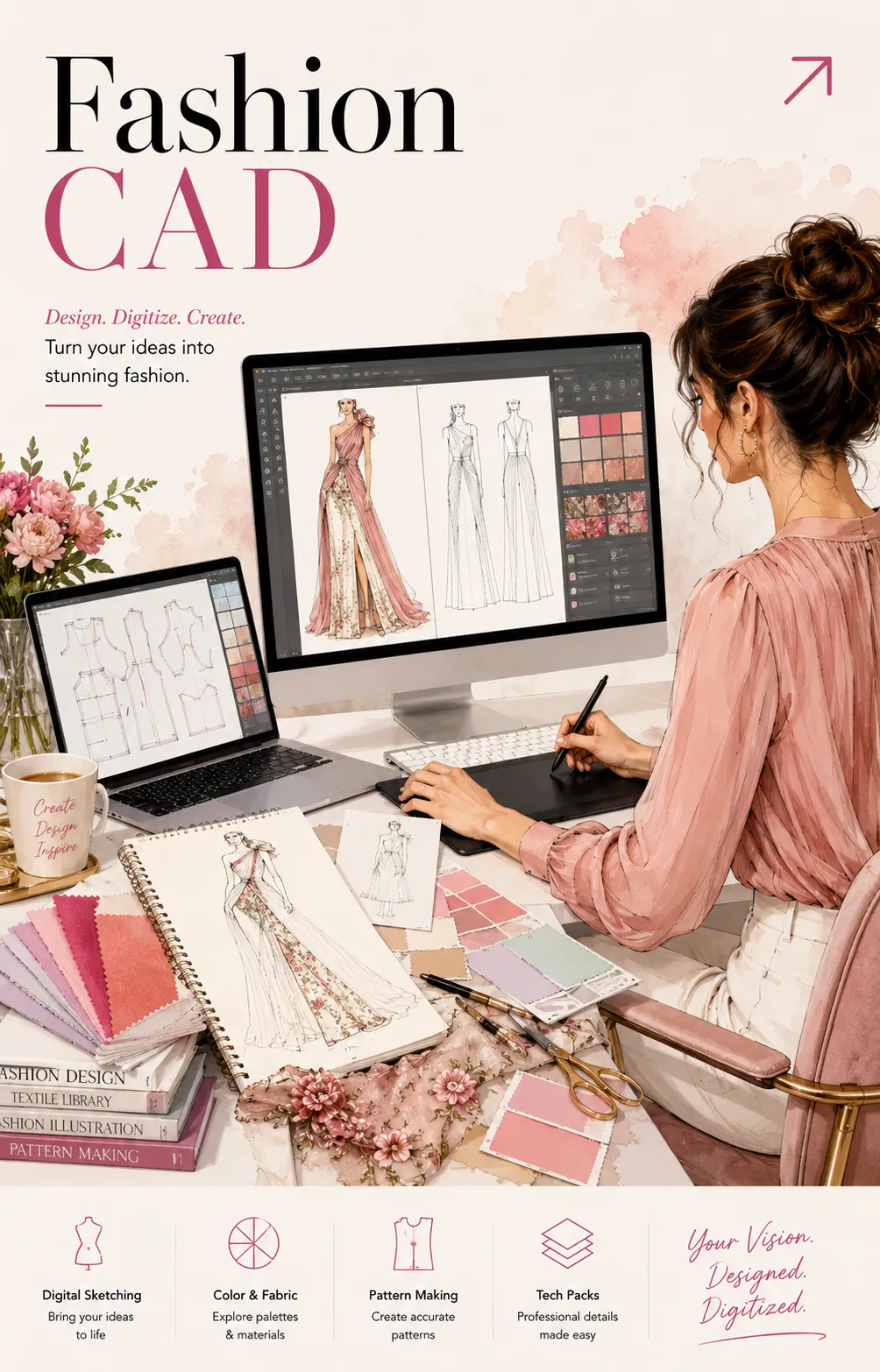 Fashion design created using CAD software