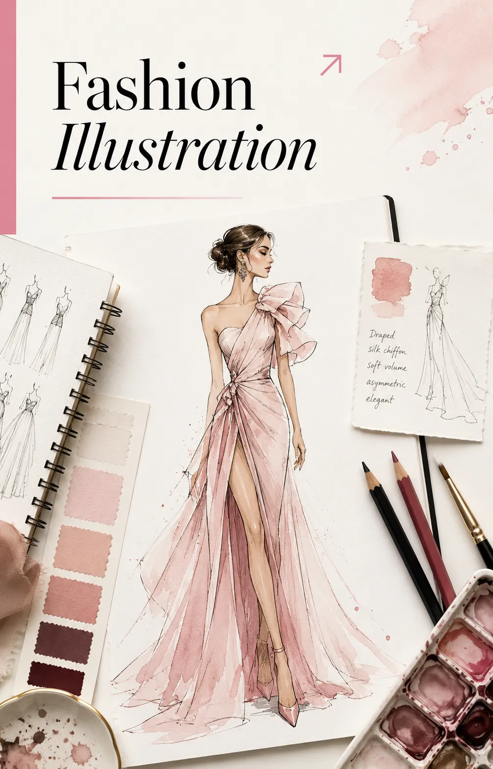 Student learning fashion illustration
